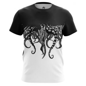Merch T-Shirt Black Tentacles Octopus Print