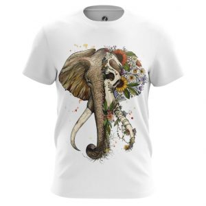 Merch T-Shirt Elephant Floral Art Print Top