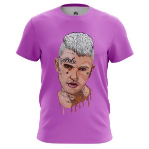 Lil Peep T-shirt Print Face Purple Idolstore - Merchandise and Collectibles Merchandise, Toys and Collectibles