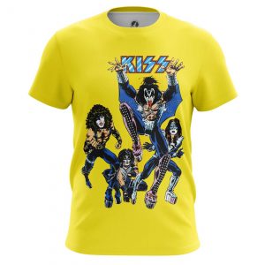 T-shirt Kiss Yellow Art Glam Rock Idolstore - Merchandise and Collectibles Merchandise, Toys and Collectibles