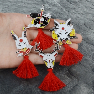 Pin Japanese Traditional Fox enamel brooch Idolstore - Merchandise and Collectibles Merchandise, Toys and Collectibles