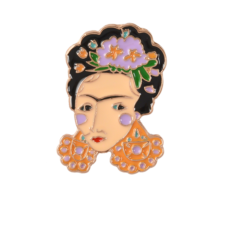 Pin Frida Kahlo Painter Enamel Brooch - Idolstore - Merchandise And ...
