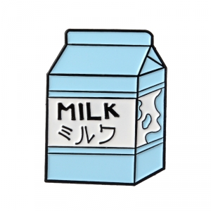 Merch Pin Japanese Milk Box Enamel Brooch