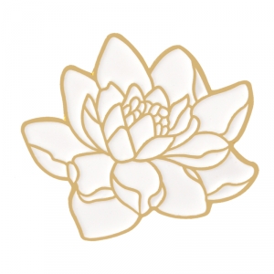 Merchandise Pin White Lotus Enamel Brooch