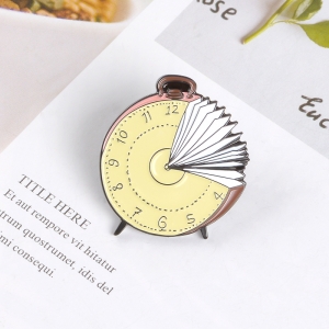Pin Clock Book enamel brooch Idolstore - Merchandise and Collectibles Merchandise, Toys and Collectibles