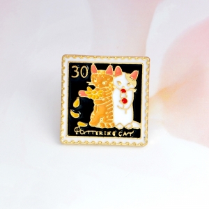 Merchandise Pin Pottering Cat Flower Enamel Brooch