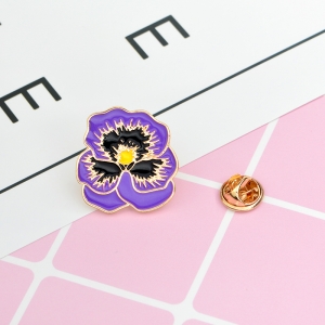 Merchandise Pin Peony Purple Flower Enamel Brooch