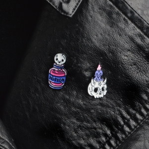 Pin Occultist Candlestick Skull enamel brooch Idolstore - Merchandise and Collectibles Merchandise, Toys and Collectibles