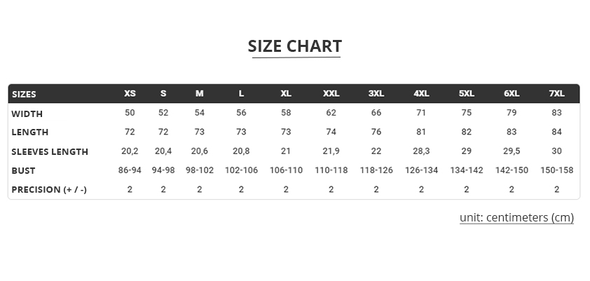 T-Shirt Size Chart