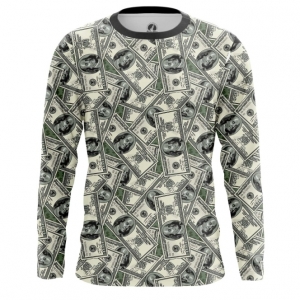 Men’s Long Sleeve 100 dollars Money print Idolstore - Merchandise and Collectibles Merchandise, Toys and Collectibles 2