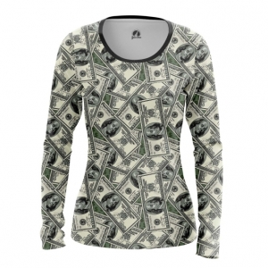 Women’s Long Sleeve 100 dollars Money print Idolstore - Merchandise and Collectibles Merchandise, Toys and Collectibles 2