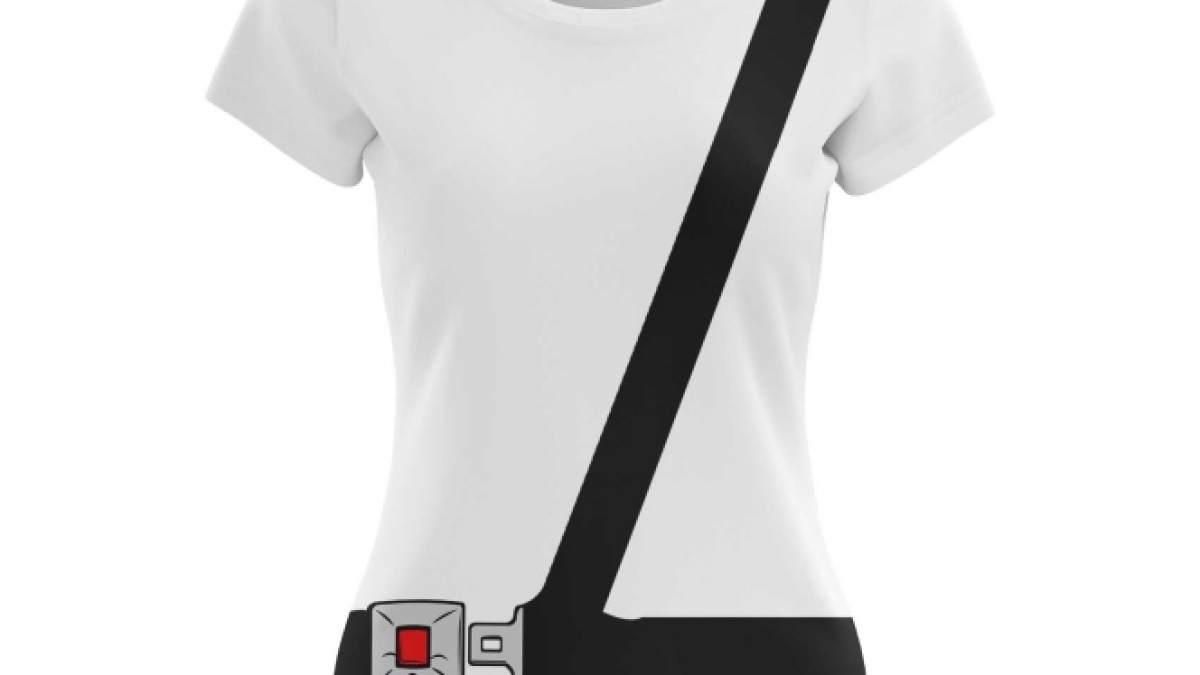 Women's T-shirt Seat Belt Print Top - IdolStore