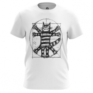 Merch Men'S T-Shirt The Cat Da Vinci Print Top