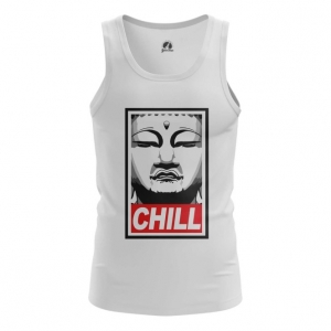 Men’s tank Buddha Chill Print Red Vest Idolstore - Merchandise and Collectibles Merchandise, Toys and Collectibles 2