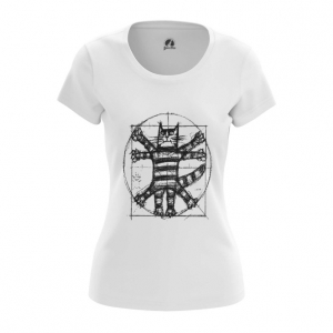 Merch Women'S T-Shirt The Cat Da Vinci Print Top