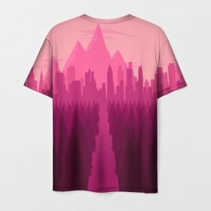 Men’s t-shirt Firewatch Pink Land Game art Idolstore - Merchandise and Collectibles Merchandise, Toys and Collectibles
