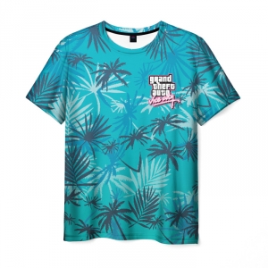 Merch T-Shirt Gta Vice City Palms Blue