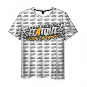 T-shirt text FlatOut pattern white Idolstore - Merchandise and Collectibles Merchandise, Toys and Collectibles 2