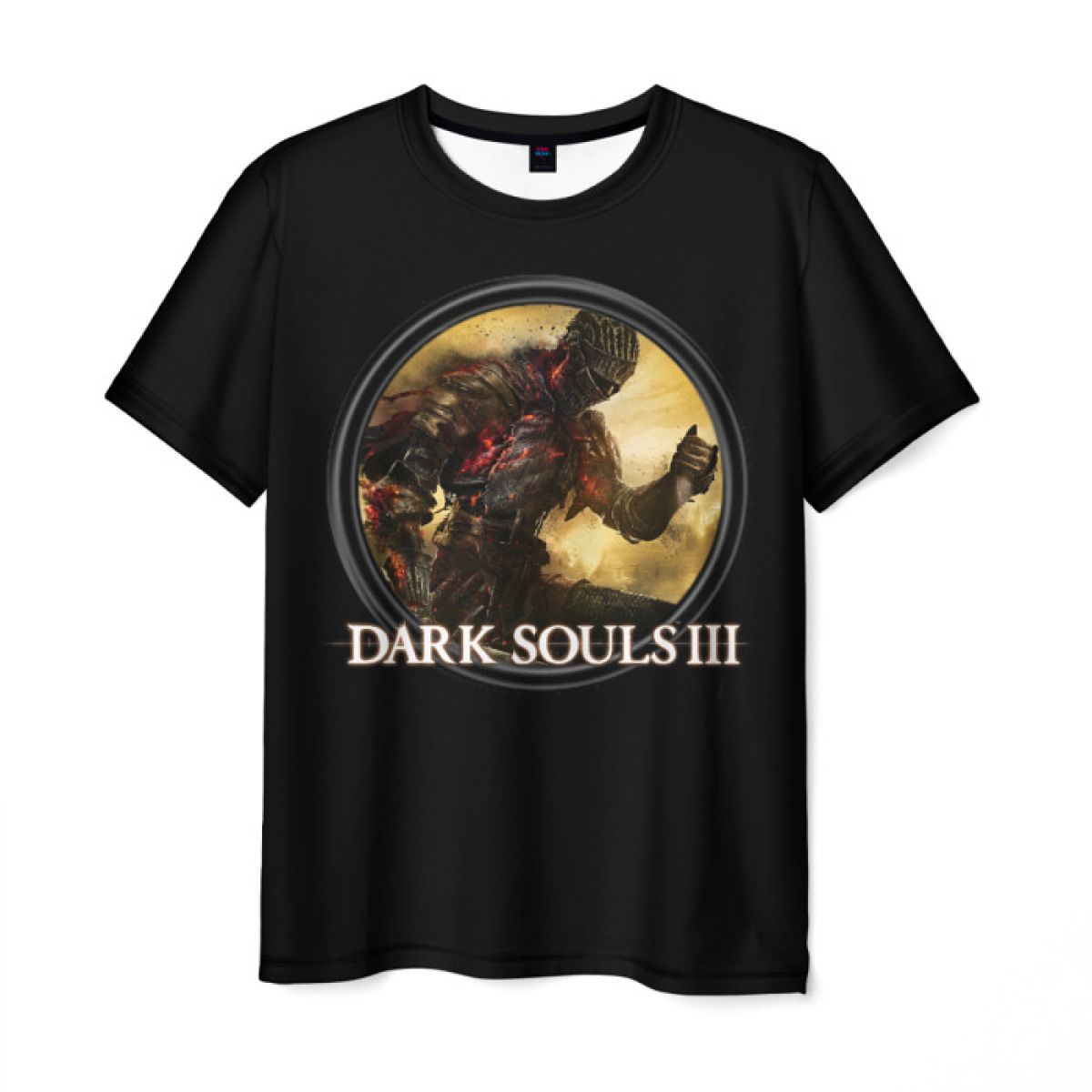 T-shirt Dark Souls Print Black Scene - IdolStore