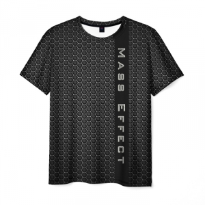Merch T-Shirt Mass Effect Pattern Black