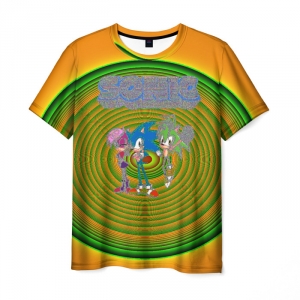 Merchandise T-Shirt Sonic Hedgehog Orange Print Merch
