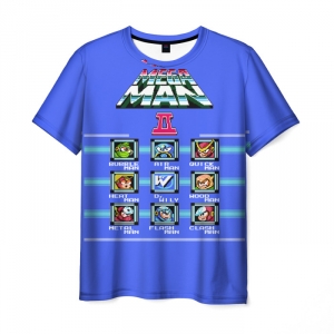 Collectibles Men'S T-Shirt Mega Man 2 Tetris 8 Bit Blue Shirt