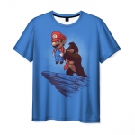 Collectibles Men'S T-Shirt Mario Kong Nintendo Blue Tee