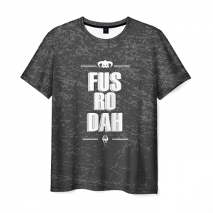 Merch Men'S T-Shirt Fus Ro Dah Sign Skyrim
