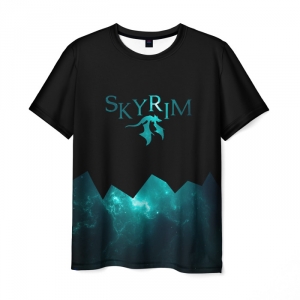 Merch Men'S T-Shirt Elder Scrolls Skyrim Flying Dragon