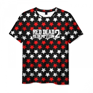 Merchandise Men'S T-Shirt Red Dead Redemption 2 Stars Pattern