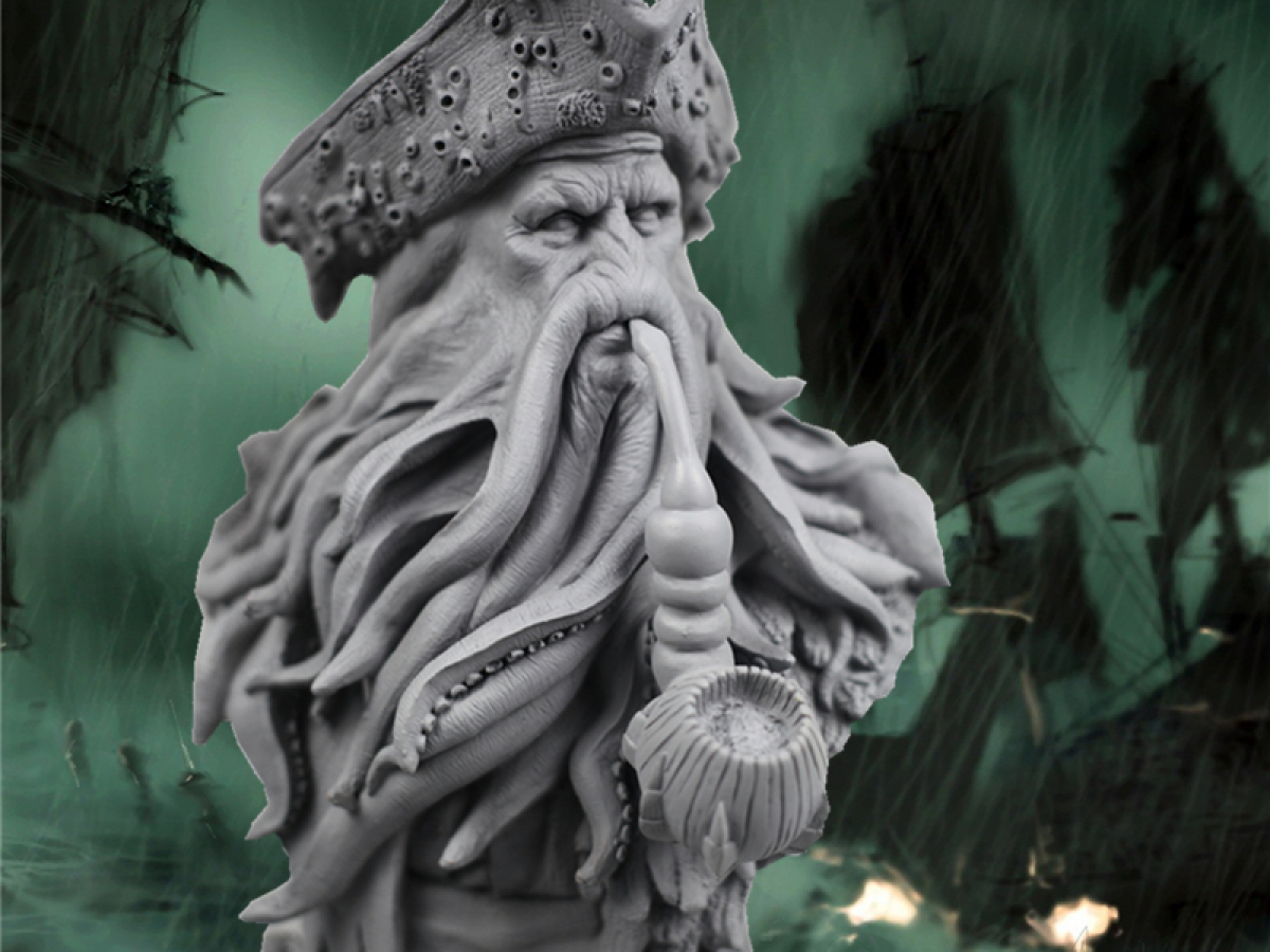 Bust Davy Jones Pirates Of The Caribbean Statue Unpainted Idolstore