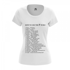Women’s t-shirt How to use F word Examples Top Idolstore - Merchandise and Collectibles Merchandise, Toys and Collectibles