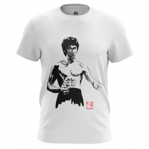 Merchandise Men'S T-Shirt Bruce Lee Black And White Print Top