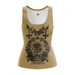 Merchandise Women'S Vest Mayhem Black Metal Band Psywar Top Tank
