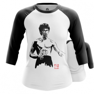 Merchandise Women'S Raglan Bruce Lee Black And White Print