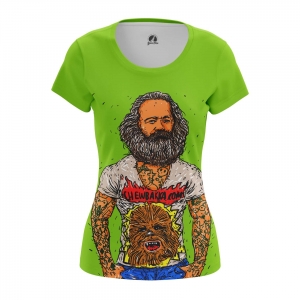 Women’s t-shirt Karl Marx Green Fun Print Top Idolstore - Merchandise and Collectibles Merchandise, Toys and Collectibles
