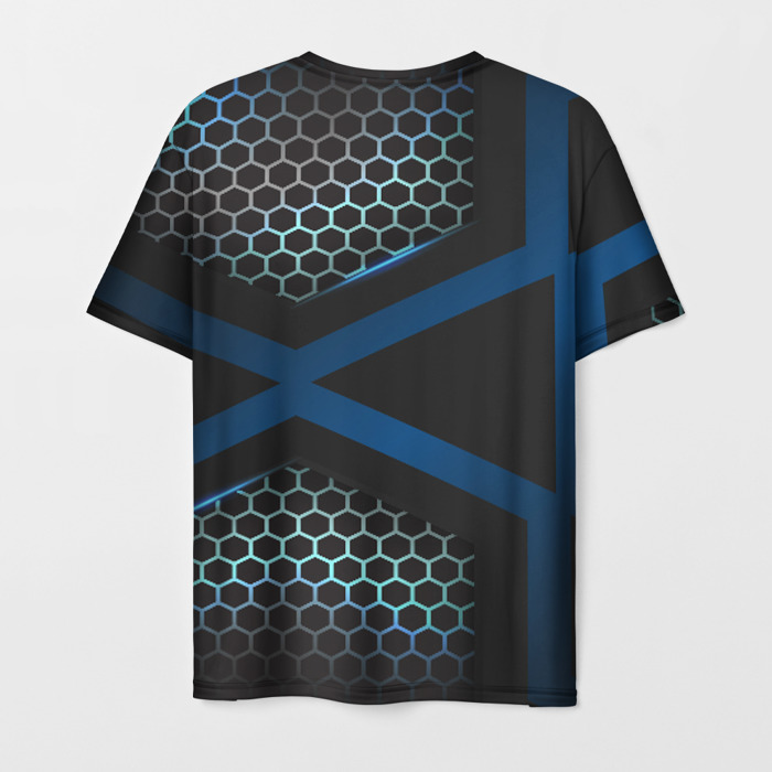 Collectibles Men T-Shirt Cyberpunk 2077 Blue Cross