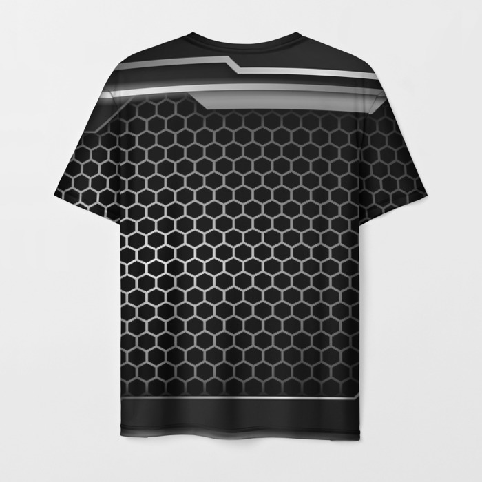 Merch Men T-Shirt Cyberpunk 2077 Silver Hexagon Pattern