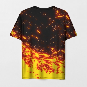 Men’s t-shirt flame print sign Doom Slayer Doom Idolstore - Merchandise and Collectibles Merchandise, Toys and Collectibles