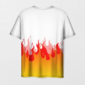 Men’s t-shirt Rust white fire print Idolstore - Merchandise and Collectibles Merchandise, Toys and Collectibles