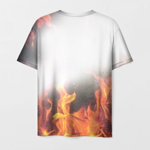 Men’s t-shirt flame white print Call Of Duty Idolstore - Merchandise and Collectibles Merchandise, Toys and Collectibles