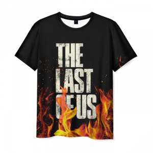 Collectibles Men'S T-Shirt The Last Of Us Text Fire Black