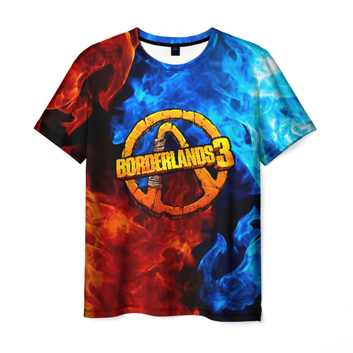 Merch Men T-Shirt Borderlands Two Flames