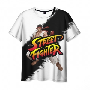 Merch Street Fighter Ryu Men T-Shirt Black Line