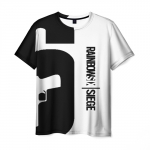 Collectibles Men T-Shirt Rainbow Six Siege Black And White