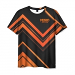 Merch Metro 2033 Exodus Men T-Shirt Orange Geometry