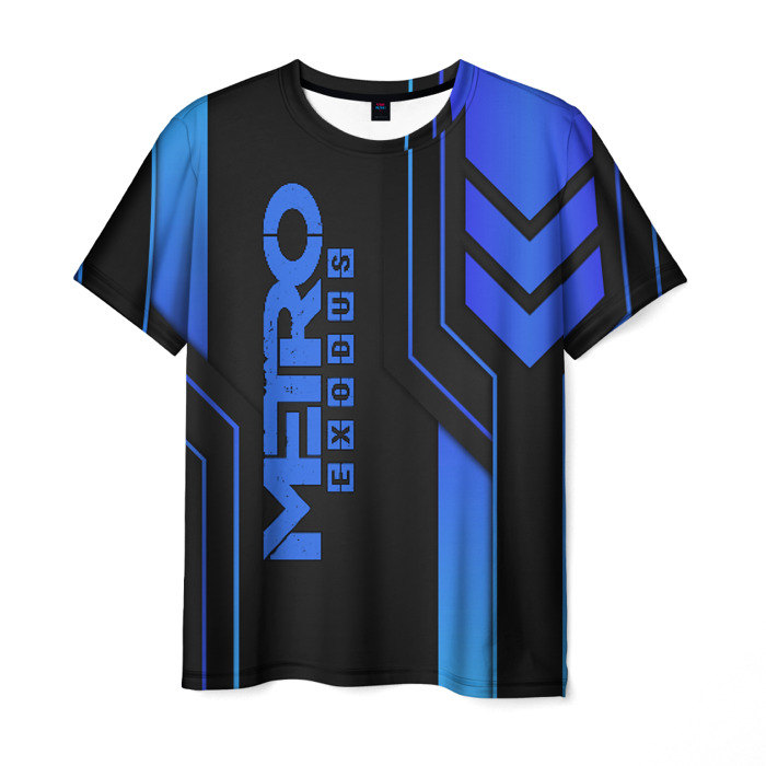 Merchandise Men T-Shirt Metro 2033 Exodus Blue Lines