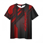 Merchandise Men T-Shirt Cyberpunk 2077 Red Grid