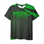 Merch Men T-Shirt Metro 2033 Exodus Green Grid