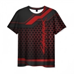 Collectibles Men T-Shirt Cyberpunk 2077 Red Stripe